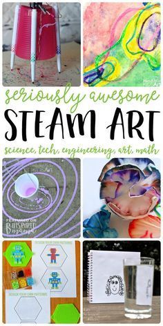 7 STEAM Art Activities your kids will love - All the fun of science, technology, engineering, and math integrated with awesome ART!  - at B-Inspired Mama Steam Art Activities, Steam Lessons, Steam Art, Steam Challenges, Steam Ideas, Steam Science, Steam Projects, Steam Education, Stem Steam