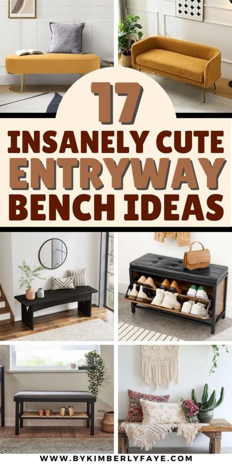 Cute Entryway Bench Ideas You Will Love Cute Entryway, Entryway Ideas Modern, White Bench Entryway, Modern Entryway Bench, Storage Bench With Baskets, Entryway Bench Ideas, Small Entryway Bench, Small Wooden Bench, Narrow Bench