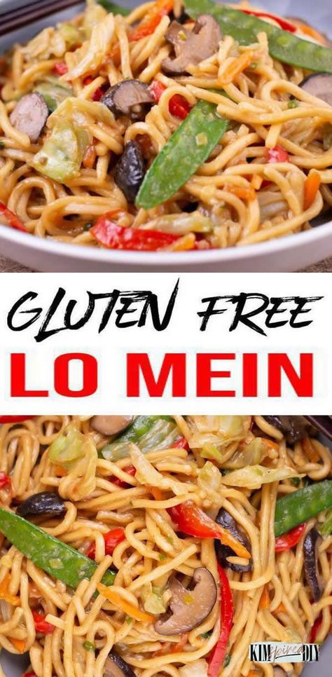 20 minute gluten free lo mein in white bowl with noodles & sauce Gluten Free Lo Mein Recipe, Gluten Free Chow Mein, Gluten Free Lo Mein, Gluten Free Noodles Recipe, Gluten Free Asian, Gluten Free Egg Noodles, Gluten Free Chinese Food, Gluten Free Dairy Free Recipes Dinner, Gluten Free Asian Recipes