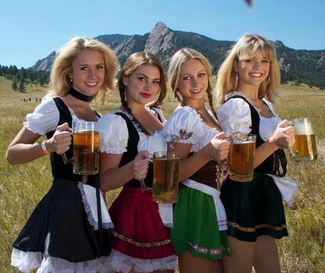 Beer Wench Costume, Oktoberfest Hairstyle, Octoberfest Girls, German Beer Girl, Beer Maid, Wench Costume, Beer Wench, Oktoberfest Woman, German Girls