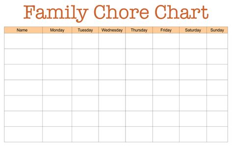 Printable Family Chore Chart Template Weekly Chore Chart Template, Free Printable Chore Charts Editable, Free Editable Chore Chart Template, Blank Chore Chart Printables Free, Family Chore Chart Printable Free, Blank Chore Chart Printables, Printable Family Chore Chart, Household Chores List, Household Chores Chart