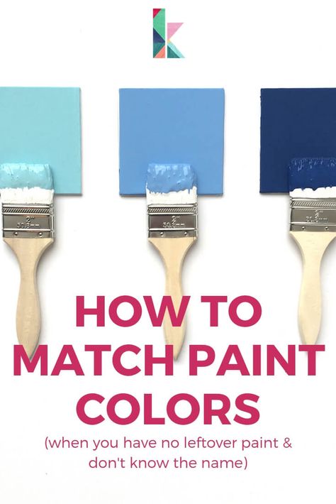 Learn how to match paint on walls even when you don't know the name or have any leftover paint! Every homeowner should know how to color match paint. These 4 options are the best! #paintcolors #wallpaint #wallcolors #paint #colormatch How To Match Paint Color On Wall, Birth Colors, Upper House, Shingle Colors, Leftover Paint, House Makeover, Match Colors, Paint Matching, Colour Match