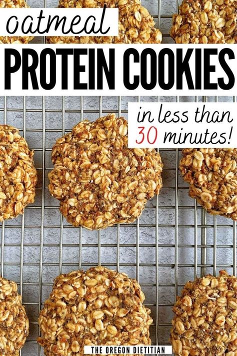 Oatmeal Cookie Breakfast, Baked Oatmeal Breakfast Cookies, Healthy Oat Breakfast Cookies, Healthy No Bake Breakfast Cookies, Flax Oatmeal Cookies, Healthy Protein Oatmeal Cookies, Protein Breakfast Cookies Healthy, Breakfast Protein Cookies, High Soluble Fiber Recipes