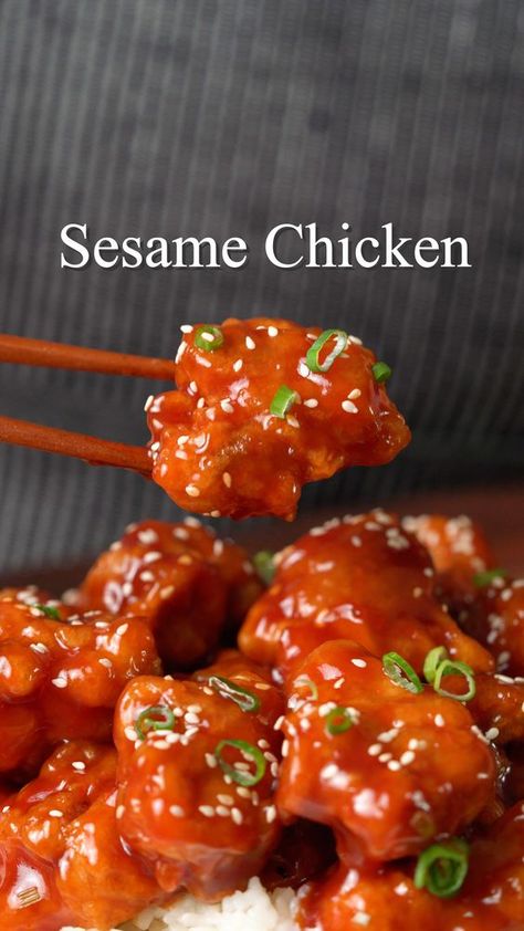 Spicy Snacks Recipes, Chinese Takeout, Vegetarian Fast Food, Tastemade Recipes, Tasty Recipes Videos, Quick Recipes Snacks, Sesame Chicken, Spicy Snacks, Healthy Homemade Recipes