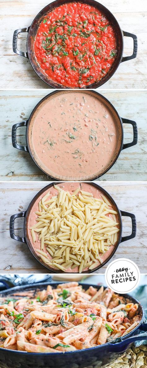 Pasta With Red Sauce, Tomato And Basil Pasta, Red Sauce Pasta Recipe, Basil Pasta Recipes, Meatless Pasta, Easy Pasta Recipe, Red Sauce Pasta, Tomato Basil Pasta, Fast Dinner