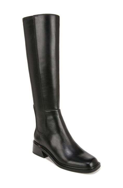 Franco Sarto Giselle Knee High Boot available at #Nordstrom Black Wc, No Heel Boots, Black Flat Boots, Winter Boots Outfits, Black Leather Knee High Boots, Knee High Boots Flat, Black High Boots, Black Knee High Boots, Black Boots Tall