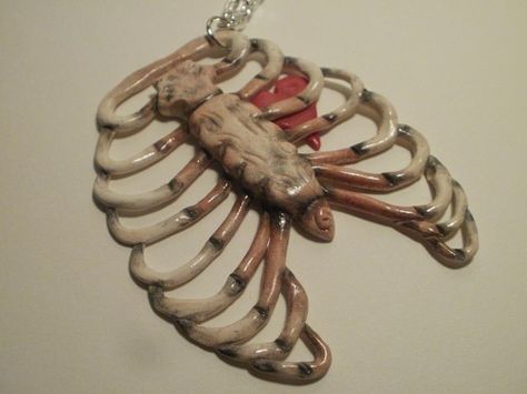 Rib Cage Clay Rib Cage, Ribcage Planter, Animal Ribcage, Rib Cage Accessories, Ribcage Accessory, Rib Cage, Polymer Clay Tutorial, Clay Tutorials, Clay Projects