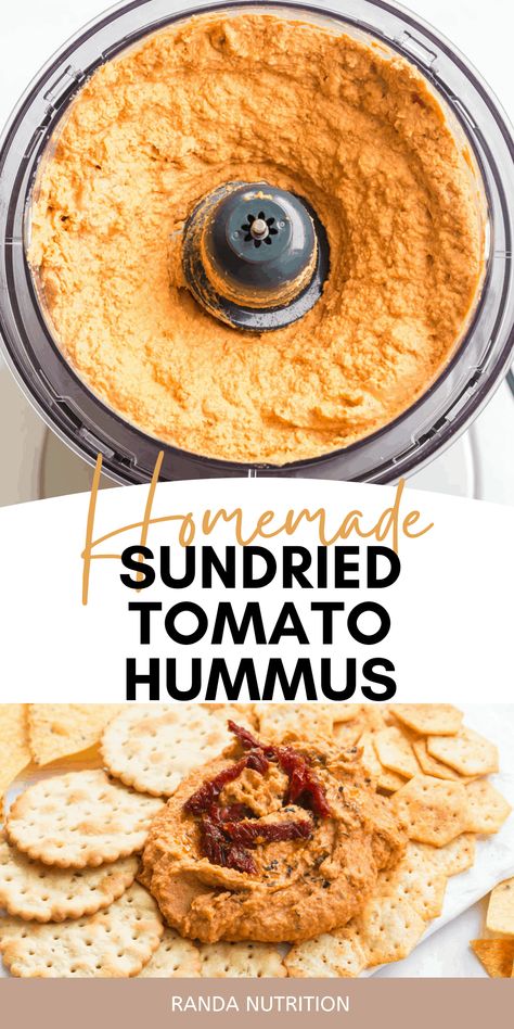 You're going to love this easy homemade sundried tomato hummus recipe. This vegan and vegetarian dip is a healthy way to get in more fiber and protein during your day on your meal plan. A great party recipe for appetizers! #hummus #diprecipe Sun Dried Tomato Hummus Recipe, Tomato Hummus Recipe, Sundried Tomato Hummus, Healthy Dressings, Sun Dried Tomato Hummus, Tomato Hummus, Vegetarian Dip, Vegetarian Appetizer, Hummus Recipe Homemade