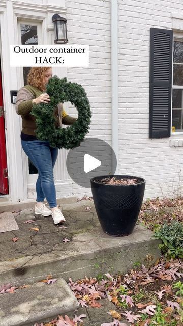 Mary Rebecca Smith on Instagram: "I’m pretty sure I’ll use a wreath as the base of every outdoor container from now on. Original idea credit goes to @athomewithsyro - Genius!" Christmas Urns, Outdoor Christmas Planters, Happy Easter Wishes, Christmas Pots, Diy Front Porch, Christmas Planters, Lindsey Stirling, Front Porch Christmas, Porch Christmas Decor