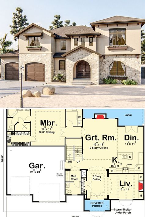 Modern Mediterranean Floor Plans, Floor Plans Spanish Style, Medeteranian Homes Floor Plan, Tuscan Home Floor Plans, Italian Villa Blueprint, Spanish Modern House Exterior, Modern Home With Character, Modern Spanish Floor Plan, Tuscan Style Homes House Plans