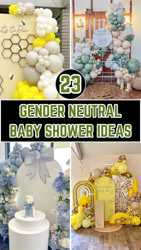 These 23 gender neutral baby shower ideas will inspire you to create a fun and stylish celebration. From cute decor to unique games, these ideas fit any theme and are great for all guests to enjoy! Baby Shower No Gender Theme, Cute Baby Shower Ideas Themes, Indoor Baby Shower Ideas, Neutral Baby Shower Ideas Themed Parties, Baby Shower Ideas Springtime, Unique Baby Shower Themes Neutral, Baby Shower Themes Gender Neutral, June Baby Shower Ideas, Gender Neutral Baby Shower Ideas Theme