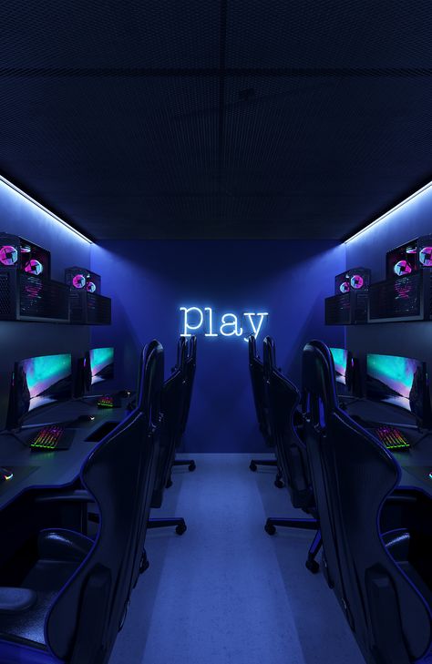 Gaming Reception Design, Game Centre Design, Game Net Club Design, Gaming Studio Design, Vr Gaming Setup, Game Cafe Design Interior, Gaming Cafe Interior Design, Gaming Shop Design, Gamenet Design