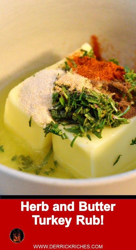 Poultry Herb Butter, Herb Seasoning Mixes, Herb Butter Turkey Rub, Herb Rub For Turkey, Best Butter Rub For Turkey, Turkey Seasoning Rub Butter, Butter Seasoning For Turkey, Seasoned Butter Rub For Turkey, Butter Marinade For Turkey