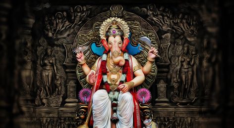 Ganesha, Lord Ganesha wallpaper #Artistic #Drawings #1080P #wallpaper #hdwallpaper #desktop Om Gam Ganapataye Namaha, Ganpati Photo Hd, Ganesh Ji Images, God Ganesh, Ganpati Bappa Wallpapers, Sri Ganesh, Ganpati Bappa Photo, Hd Wallpapers For Pc, Shri Ganesh Images