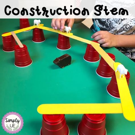 Construction & Buildings | Unit of Study | Preschool | Kindergarten Transportation Construction Activities, Preschool Activities Building, Construction For Preschool Activities, Road Builders Activities, Community Helper Stem Activities For Preschool, Roads Theme Preschool, Construction Workers Preschool Activities, Building Roads Preschool, Work Together Activities Preschool