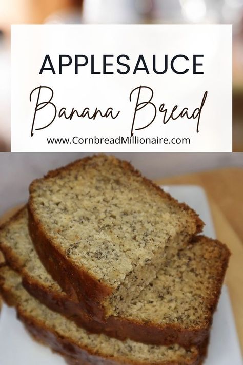 Banana Bread Recipe With Applesauce Apple Sauce, Banana Apple Sauce Bread, Banana Bread Apple Sauce Recipe, Banana Bread Using Applesauce, Applesauce Banana Bread Recipe, Banana Bread With Applesauce Recipe, Apple Sauce Bread Recipe, Banana Bread Recipe Applesauce, Apple Sauce Banana Bread