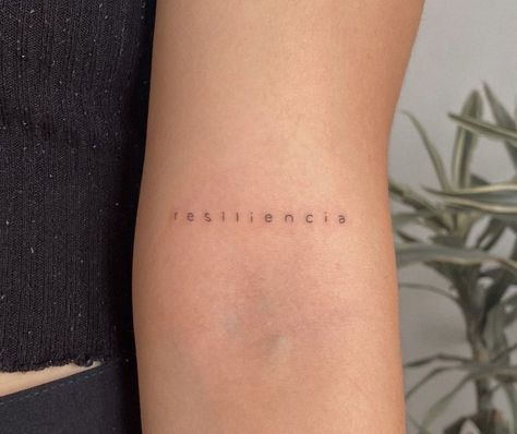 Spaced Out Word Tattoo, Where To Get Word Tattoos, Small Print Tattoo Fonts, Where To Put Word Tattoos, Micro Word Tattoo, You Are Here Tattoo, White Word Tattoos, Curved Word Tattoo, Minimalist Writing Tattoo