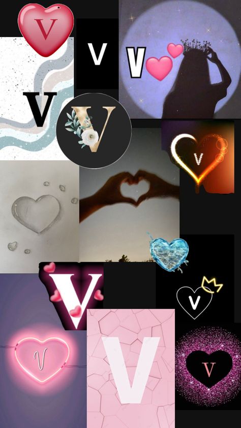 Pictures of the letter V and some hearts too Cute Baddie Pfp, V Letter Images, Phone Emoji, V Wallpaper, Creative Snaps For Snapchat, Best Couple Pics For Dp, Jelly Wallpaper, Photo Letters, Cute Mobile Wallpapers