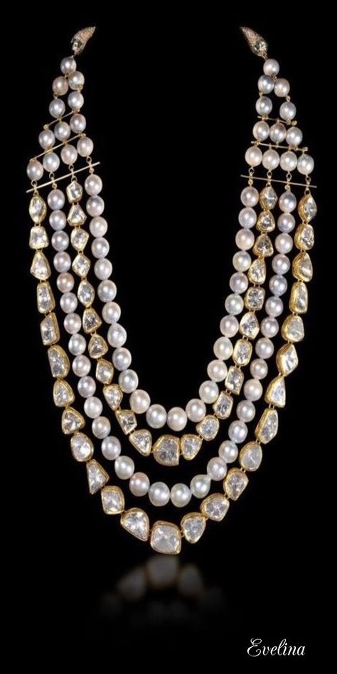 Pearls Bridal Pendant, The Bling Ring, Diamond Jewelry Necklace, Polki Jewellery, India Jewelry, Uncut Diamond, Kundan Jewellery, Traditional Jewelry, Tahiti