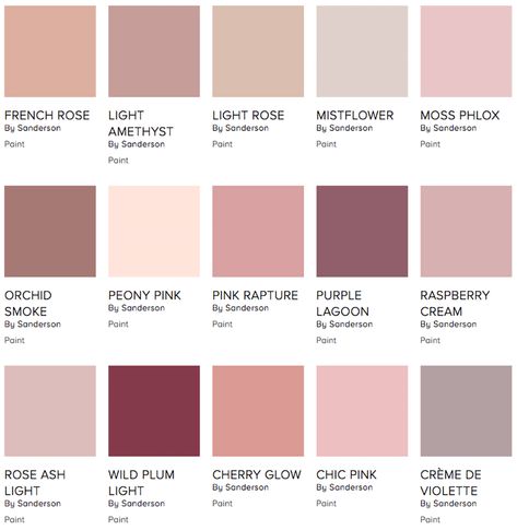 Sanderson pink paint palette on style library - Warm up your home with pink wall colour | Aliz’s Wonderland Pink Paint Colors, Room Wall Colors, Deco Rose, Bedroom Wall Colors, Room Paint Colors, Pink Paint, Color Palette Design, Pink Room, Bedroom Paint