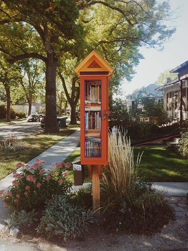 Diy Free Library, Tiny Free Library, Library In Garden, Free Library Box Diy, Community Library Boxes, Diy Free Little Library, Neighborhood Library Box Diy, Lending Library Ideas, Diy Little Library