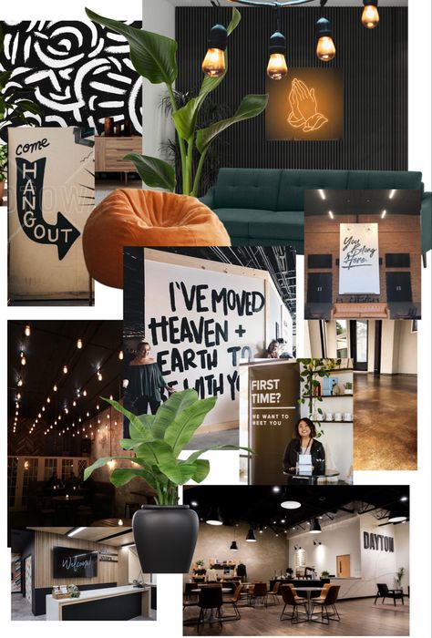 Worship Green Room, Thankful Wall Ideas, Worship Room Design, Church Green Room Ideas, College Ministry Room, Student Ministry Aesthetic, Youth Decorations Church, Church Youth Group Room Design, Church Teen Room Ideas