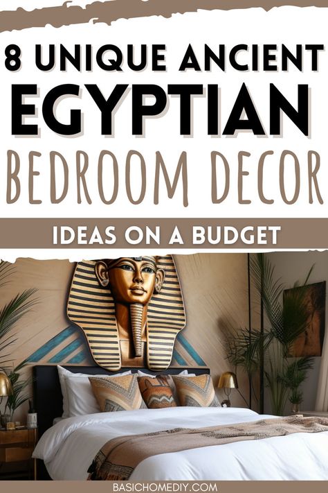 Find 8 unique ancient Egyptian bedroom decor ideas - including wall decor and art ideas. Blend aesthetic beauty with timeless luxury with this modern bedroom decor idea. Explore luxury wall decor and concept art to transform your bedroom into a royal room. Find inspiration with classy interior design ideas and bedroom furniture that evoke the grandeur of ancient Egypt. These bedroom design tips will help create a sophisticated and classy bedroom inspired by the opulence of Egyptian royalty. Ancient Egyptian Bedroom, Zen Living Room Ideas, Classy Interior Design, Modern Luxury Bedroom Furniture, Egyptian Bedroom, Luxury Room Design, Egyptian Royalty, Zen Living Room, Classy Interior