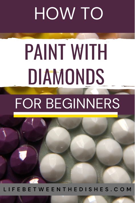 Diamond art purple, yellow, and white “diamonds” close up image How To Do Diamond Painting, Diamond Craft, How To Diamond Paint, How To Do Diamond Art, Diamond Art Pictures, Diamond Dots Craft Ideas, Gem Art Crafts, Diy Diamond Painting Ideas, Diamond Art Hacks