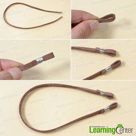 Here is the instruction for how to make a simple suede cord bracelet step by step, you will grasp it in a short time. Suede Cord Bracelet Diy, Suede Bracelet Diy, Cord Jewelry Diy, Bracelet Step By Step, Cord Bracelet Diy, Simple Leather Bracelet, Handmade Bracelets Tutorial, Leather Bracelet Tutorial, Suede Cord Necklace