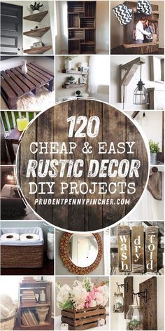 Rustic Home Decor Ideas, Rustic Furniture Diy, Diy Rustic Home, Cheap Diy Home Decor, Diy Rustic Decor, Diy Wand, Dekor Diy, Diy Simple, Diy Farmhouse Decor