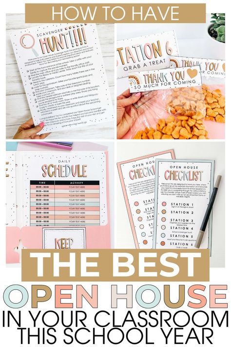 Want to have the best open house when students come back to school this year? In this post, I share some of my favorite open house ideas for teachers, so that your meet the teacher event will be simple & engaging. Plus, these resources take a lot of the prep work out for you, so you can have a low-prep open house! Open House Ideas For Middle School, Open House Packets For Parents, Open House Night Ideas For Teachers, Open House Checklist For Teachers, 6th Grade Open House Ideas, Open House Special Education, Third Grade Open House Ideas, Middle School Open House Ideas, High School Open House Ideas