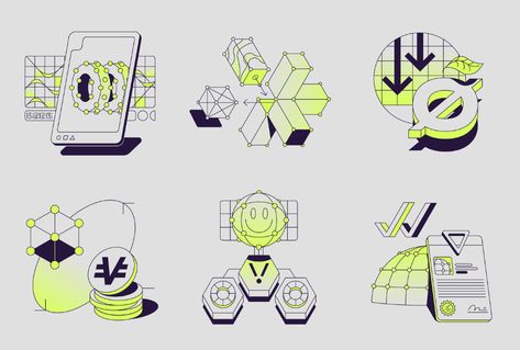 Logos, Architecture Portfolio Layout, High Tech Design, Graphic Design 3d, Garage Style, Science Illustration, Illustration Art Design, Web Design Graphic, Isometric Illustration