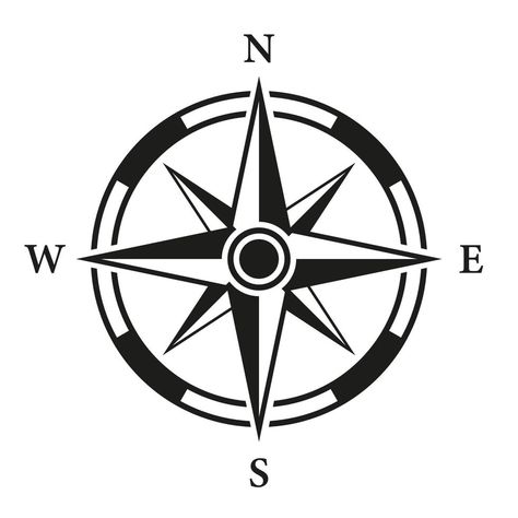 Map Direction Design, East West North South Logo, North East West South Signs, Directions North South East West, East To West Tattoo, North South East West Tattoo, North Sign Architecture, Navigator Drawing, Navigator Illustration