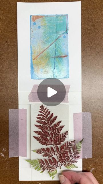 Diana Garrison on Instagram: "Day 36: Another frosty set of colors for this printing session. I think everything worked nicely together, but if I were doing it again, I’d somehow cut out the dark lines of paint on the collage paper.  1 gel print with 2 random colors + 1 random paper collaged between the layers. Follow #100randomprints to see them all. 🧡  The color gods have a free color resource for you in my profile! Tag me if you invite them into your studio for random color selections, and I’ll share your work in my stories.   #the100dayproject2024 #colorgods #paperpixies #randomcolors #randompapers #gelprinting #mixedmedia #collage #silver #lakeblue #botanical" Nature Monoprints, Alternative Printmaking, Geli Print, Gelli Printing Techniques, Gel Prints, Gelli Printing Art, Botanical Collage, Gelli Plate Art, Gel Printing