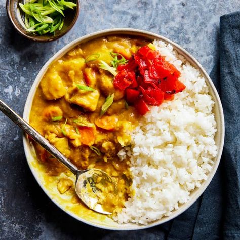 Kare Raisu (Japanese Curry Rice with Chicken) | America's Test Kitchen Recipe Kare Raisu, Japanese Curry Rice, Rice With Chicken, Japanese Curry, Curry Rice, America's Test Kitchen Recipes, Kitchen Recipe, Cooks Illustrated, Americas Test Kitchen