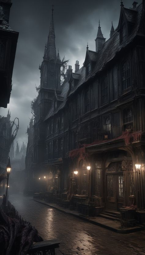 Gothic Building Aesthetic, Fantasy Gothic Architecture, Bloodborne Environment, Dark Fantasy Architecture, Bloodborne City, Gothic Dystopia, Gothic Cities, Gothic Concept Art, Dark Fantasy City