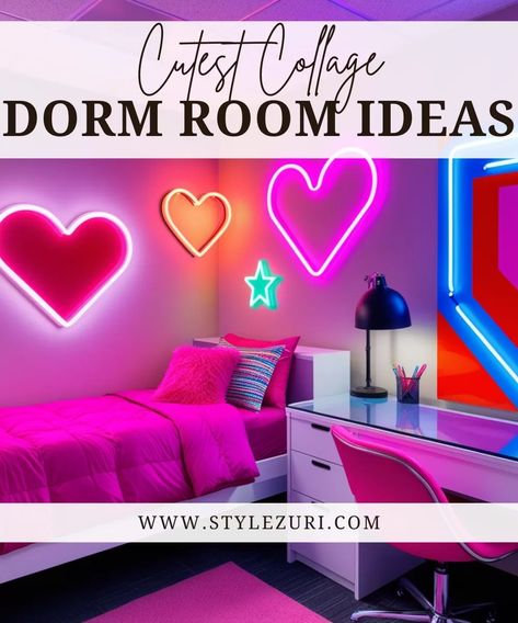 How to Transform Your Dorm Room: 22 College dorm room ideas - Style Zuri Funky Room Ideas, Burnt Orange Bedroom, Collage Dorm Room, College Dorm Room Ideas, Funky Room, Diy Gallery Wall, Soft Chair, Dorm Room Ideas, Girls Dorm Room