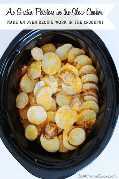 This recipe allows you to prep it up to a day ahead of time. If you want to put the potatoes immediately in the crockpot without refrigerating them or the sauce, that's fine too. Augratin Potatoes, Au Gratin Potatoes, Au Gratin Potato Recipes, Gratin Potatoes, Eat At Home, Crock Pot Potatoes, Oven Recipe, Easy Potato Recipes, Bread Easy