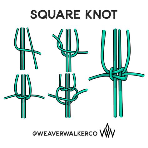 Square Knot Tutorial, Square Knotted Bracelet, Half Square Knot Macrame, Macrame Simple, Tie A Square Knot, Square Knot Macrame Bracelet, Alternating Square Knot Macrame, Macrame Fashion, Macrame Square Knot