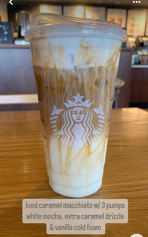 Starbucks Coffees Iced, Iced Macchiato Starbucks, Starbucks Drinks Caramel Macchiato, Starbucks Iced Coffees To Try, New Starbucks Drinks To Try, Starbucks How To Order Drinks, Iced Coffee Ideas Starbucks, Caramel Drinks At Starbucks, Good Starbucks Coffee Drinks