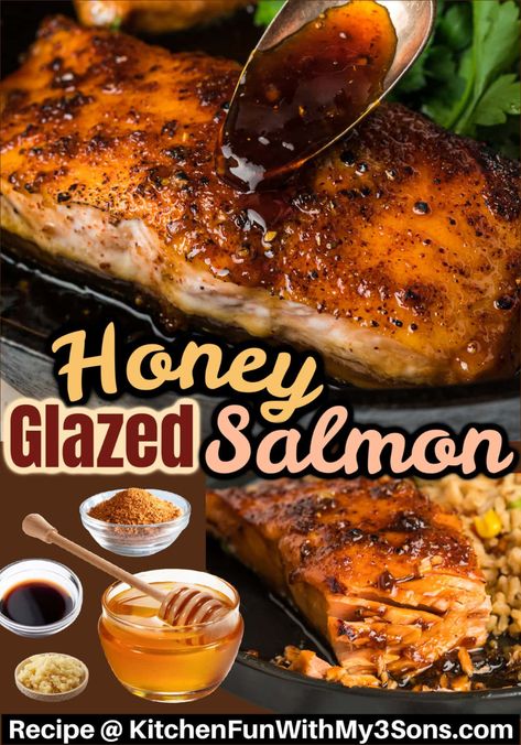 Honey Salmon Recipes, Honey Soy Salmon, Honey Glazed Salmon Recipe, Salmon Recipes Oven, Tuscan Salmon Recipe, Oven Salmon, Salmon Baked, Quick Salmon, Salmon Recipes Baked Healthy