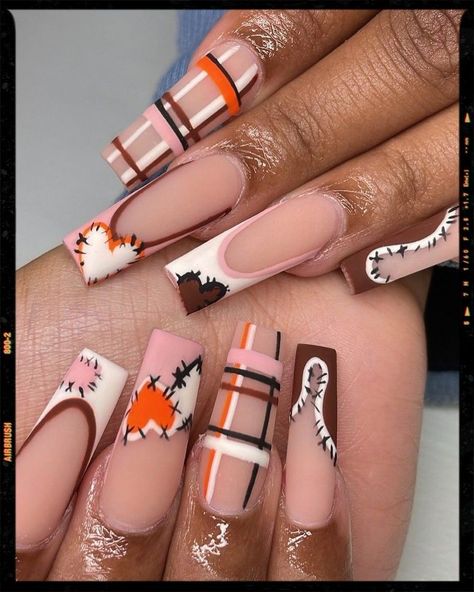 Transform your nails into works of art with our exquisite Fall Nail Art Designs! 🍂✨ Embrace the enchanting beauty of autumn with a stunning array of colors, patterns, and styles that will elevate your manicure game. From cozy sweater-inspired designs to elegant fall foliage, these nail art ideas capture the essence of the season. Explore the warmth of rich hues, playful accents, #FallNailArt #AutumnElegance #NailDesignInspiration 🍂✨ Fall Nails 2023 Thanksgiving, Halloween And Thanksgiving Nails, Fall Medium Nails Acrylic, Thanksgiving Color Nails Acrylic, Creative Fall Nail Designs, Fall Time Nails Acrylic, Autumn Nails Cute, Fall Patch Nails, Fall Freestyle Nails Acrylic