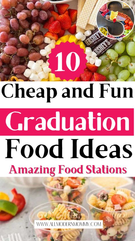 10 Delightful Graduation Party Food Ideas on a Budget to Impress Your Guests Senior Party Food Ideas, Inexpensive Graduation Party Food, Simple Graduation Food Ideas, Hosting Party Food, Grad Party On A Budget, Off To College Party Ideas, Graduation Party Menu Ideas Buffet, Best Graduation Party Food Ideas, Graduation Party Side Dishes