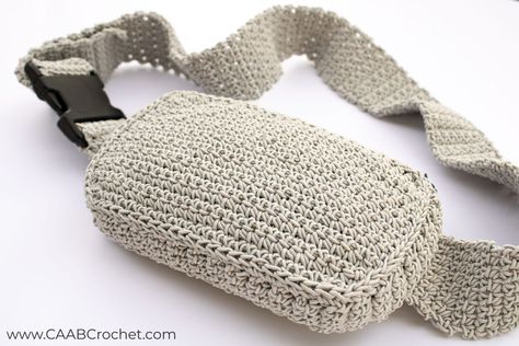 Make your own belt bag with this cute Crossbody Bag Crochet Pattern! Step by step photos included for easy construction! Free crochet pattern from Cute As A Button Crochet & Craft! Crochet Patterns For Traveling, Free Crochet Patterns Crossbody Bag, Crochet Crossbody Backpack, Small Crochet Crossbody Bag Pattern, Purse Strap Crochet Pattern, Crocheted Belt Bag, Crochet Bumbag Pattern, Crochet Cross Over Bag, Side Bag Crochet