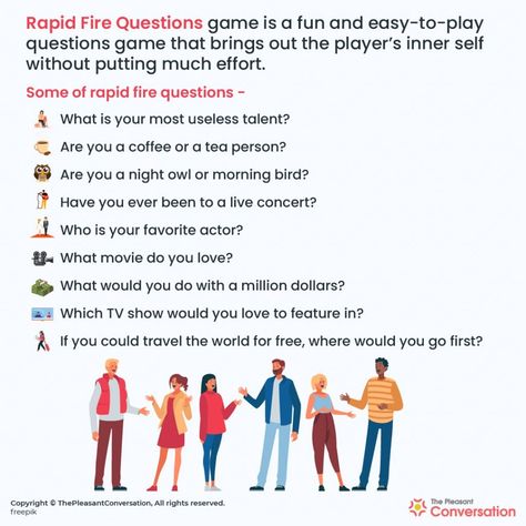 Rapid Fire Questions List For Friends, Rapid Fire Questions List, Table Topics Questions, Rapid Fire Questions, 30 Day Instagram Challenge, Mystery Riddles, Company Meeting, Sleepover Party Games, Travel The World For Free