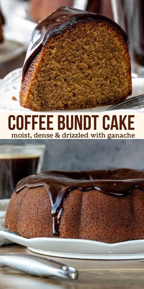 Chocolate Bundt Cake Decoration, Coffee Bundt Cake Recipes, Coffee Bundt Cake, Bunt Cake Recipe, Bundt Pan Recipes, Bundt Cake Recipes, Cake Bundt, Easy Bundt Cake, Elegant Cake