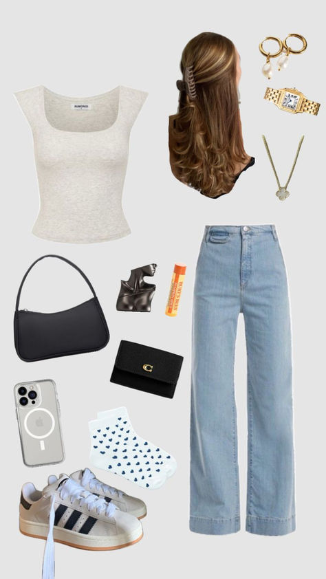 The perfect first day of school outfit! #EarnsCommission Picture Day Outfits, Things To Wear, Simple Outfits For School, Looks Pinterest, Casual Preppy Outfits, Outfit Inspo Casual, Looks Party, Trendy Outfits For Teens, Cute Outfits For School