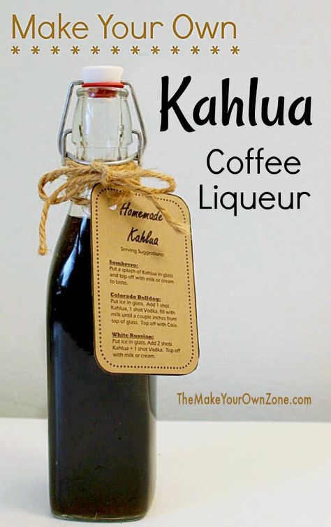 How To Make Homemade Kahlua Diy Kahlua, Homemade Liqueur Recipes, Kahlua Drinks, Coffee Vodka, Kahlua Coffee, Pane Naan, Homemade Kahlua, Kahlua Recipes, Coffee Liqueur Recipe