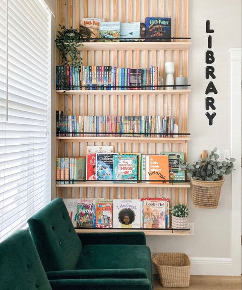 Wall Bookshelves, Slat Wall, Home Library, Book Shelf, New Room, Wall Shelves, Doors Interior, Room Inspiration, Home Projects