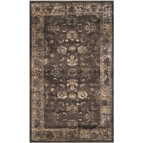 Vintage Soft Anthracite 2 ft. 7 in. x 4 ft. Area Rug Vintage Inspired Rugs, Romantic Shabby Chic, Safavieh Rug, Vintage Throws, Viscose Rug, A Rug, Vintage Soft, Transitional Area Rugs, Vintage Area Rugs